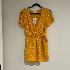 Everly Yellow Polka Dot Romper